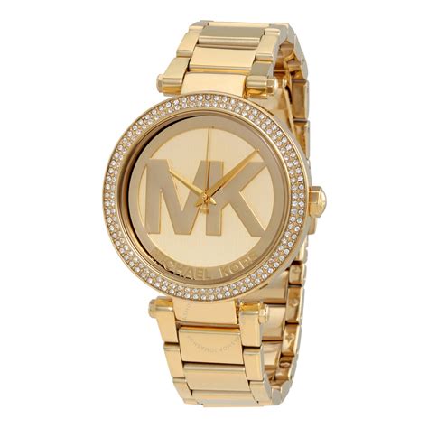 michael kors parker gold tone watch mk5784|MICHAEL KORS Women's Parker Logo Gold.